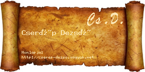 Cserép Dezső névjegykártya
